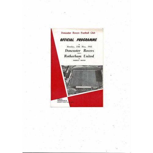 Doncaster Rovers v Rotherham United Friendly Football Programme 1967/68
