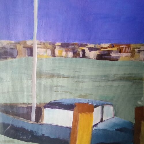 Moored near the town