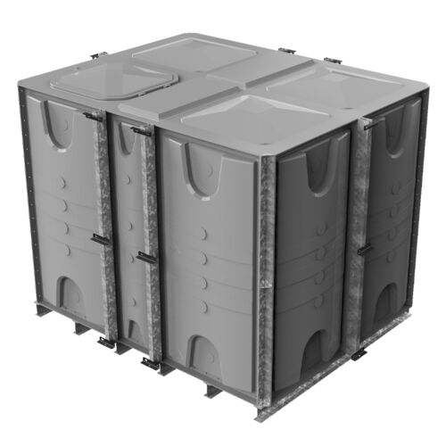 PW.2.5X2X2.IFB.AG - 10000 LITRE SECTIONAL WATER TANK, INTERNALLY FLANGED BASE (IFB)