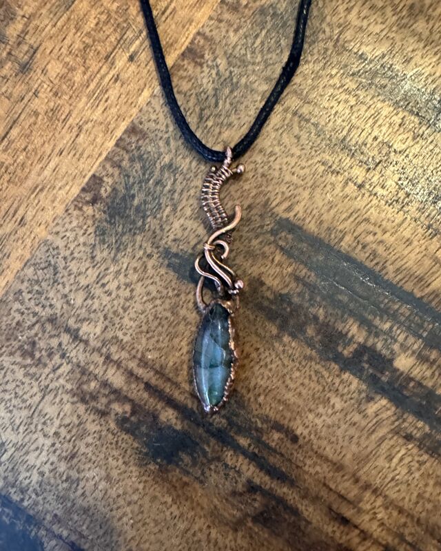 Tourmaline Wire weave necklace