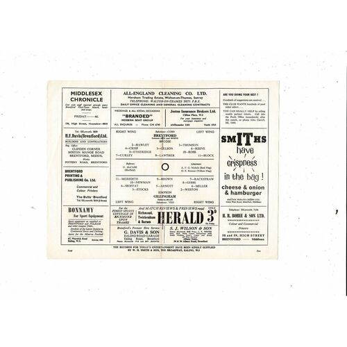 1965/66 Brentford v Gillingham Football Programme