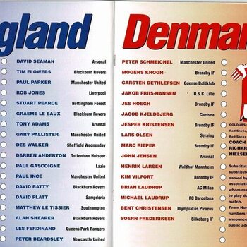 1994 England v Denmark Football Programme