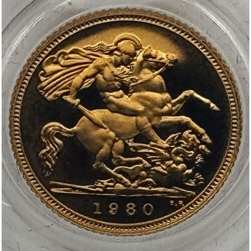 1980 Queen Elizabeth 11 proof gold half sovereign