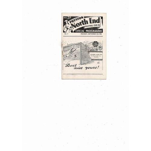 1956/57 Preston v Arsenal Football Programme