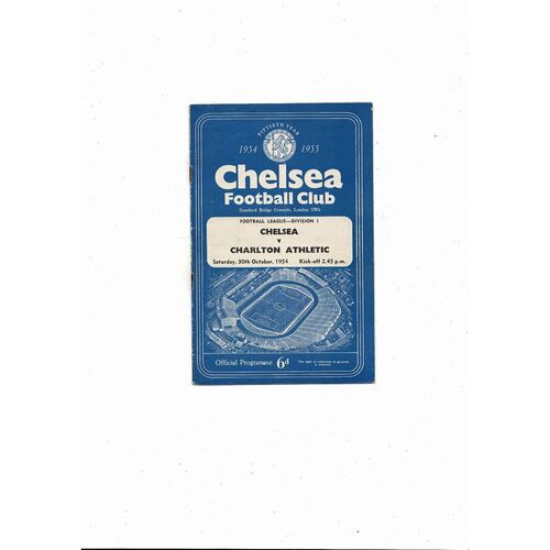 1954/55 Chelsea v Charlton Athletic Championship Season Football Programme
