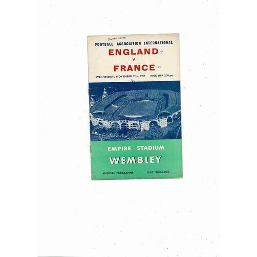 1957 England v France Football Programme