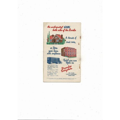 1951 England v Scotland Football Programme