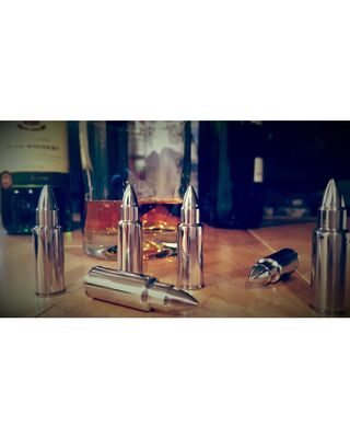 Bullet shaped drinks coolers x 6 with tongs