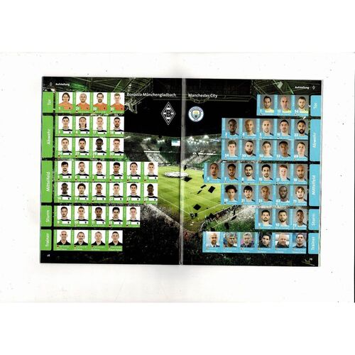 Borussia Monchengladbach v Manchester City UEFA Champions League Football Programme 2016/17