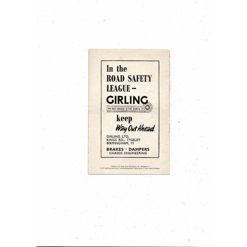 1957 Aston Villa v West Bromwich Albion FA Cup Semi Final Replay Programme @ Birmingham