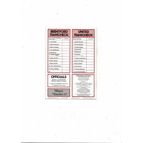 1978/79 Brentford v Peterborough United Football Programme