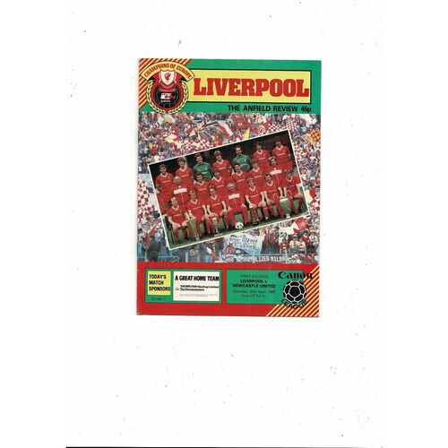 1984/85 Liverpool v Newcastle United Football Programme