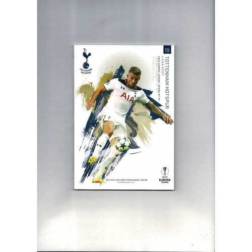 Tottenham Hotspur v KAA Gent Europa League Football Programme 2015/16