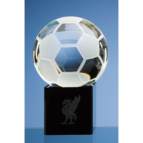 8cm Optical Crystal Football on Onyx Black Optic Base