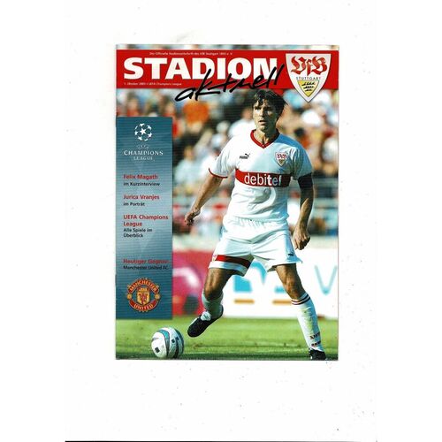 VfB Stuttgart v Manchester United Champions League Football Programme 2003/04