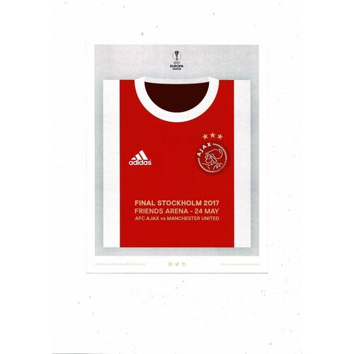 2017 Ajax v Manchester United Europa League Final Football Programme + poster