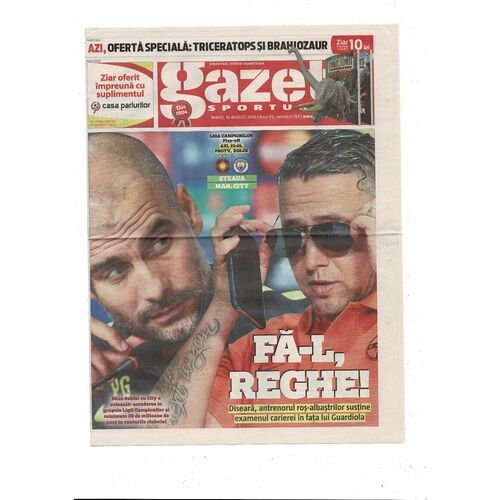 FC Steaua Bucharesti v Manchester City Champions League Match Guide & Gazeta Sportur Newspaper Supplement 2016/17