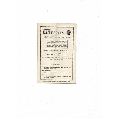 1956/57 Brentford v Newport County Football Programme