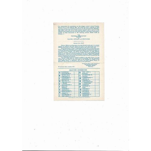 Manchester City v Huddersfield Town Central League Football Programme 1960/61