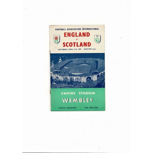 1959 England v Scotland Football Programme