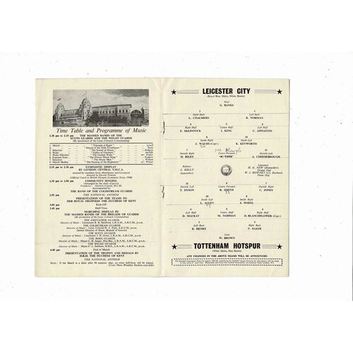 1961 Leicester City v Tottenham Hotspur FA Cup Final Football Programme & Ticket