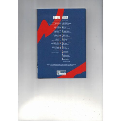 2018 England v Nigeria Football Programme + Insert & Press Cuttings