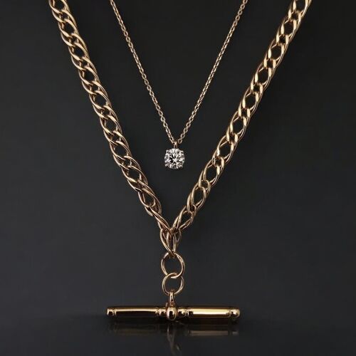 Diamond solitaire necklace in 9ct yellow gold