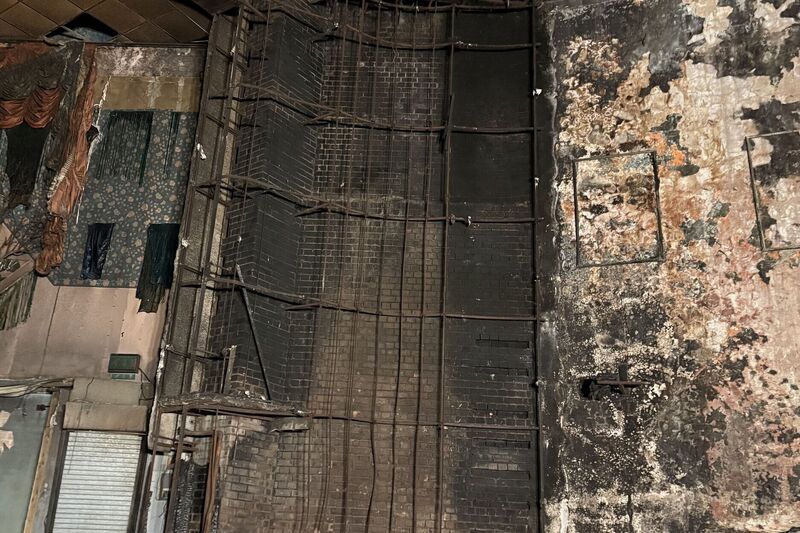 Burnt out former cinema and bingo hall in the black country