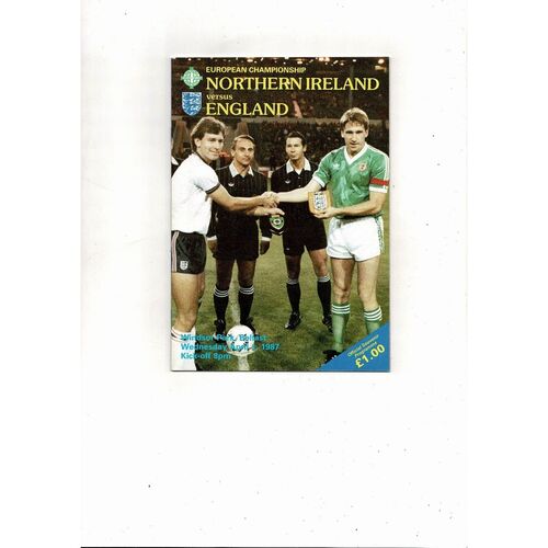 1987 Northern Ireland v England Football Programme