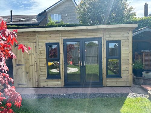 #PVC017 16x8 Pent Summer House Combi