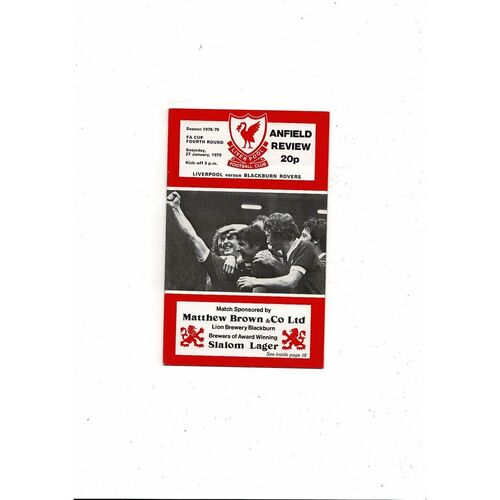1978/79 Liverpool v Blackburn Rovers FA Cup Football Programme