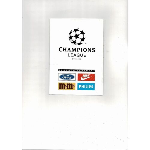 Porto v AC Milan UEFA Champions League Football Programme 1992/93