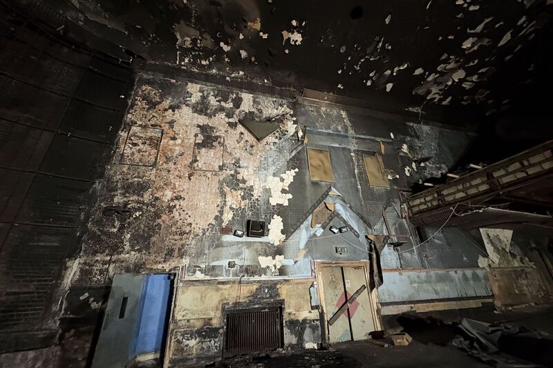 Burnt out former cinema and bingo hall in the black country