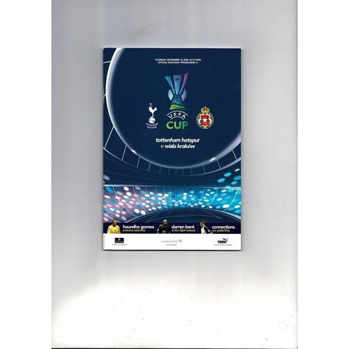 Tottenham v Wisla Krakow UEFA Cup Football Programme 2008/09
