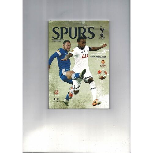 Tottenham Hotspur v FC Dnipro Dnipropetrovsk Europa League Football Programme 2013/14