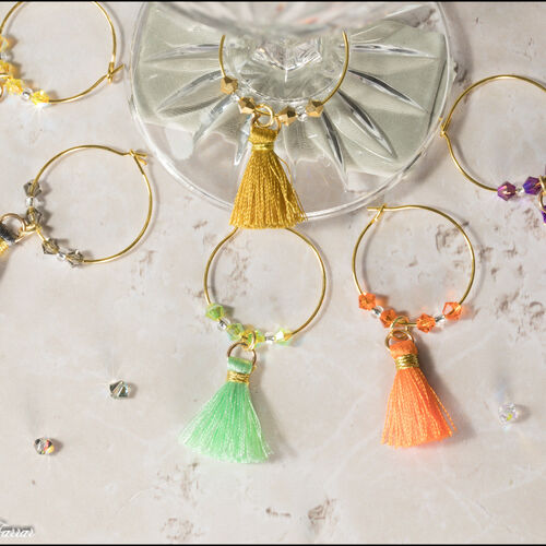 Tassel Christmas Wine Glass Charms
