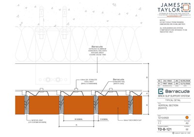 System Drawings | jamesandtaylor limited | Terracotta Tile Facade | Facing Brick System | Facade Metal