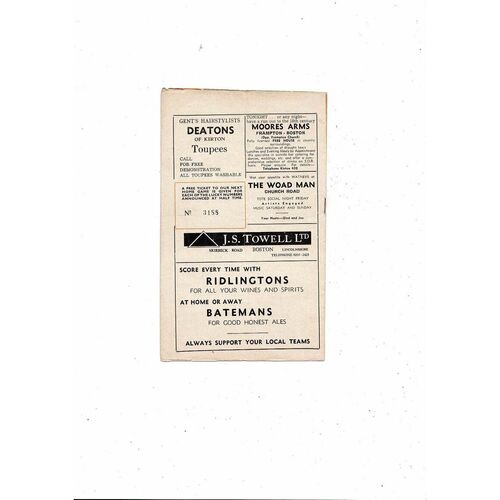 Boston United v Derby County FA Cup Replay Football Programme 1973/74