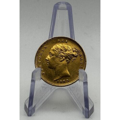 1883 shield back gold half sovereign