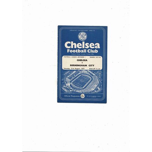 1957/58 Chelsea v Birmingham City Football Programme