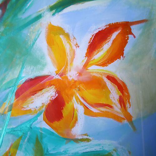 Exotic yellow and orange flowers