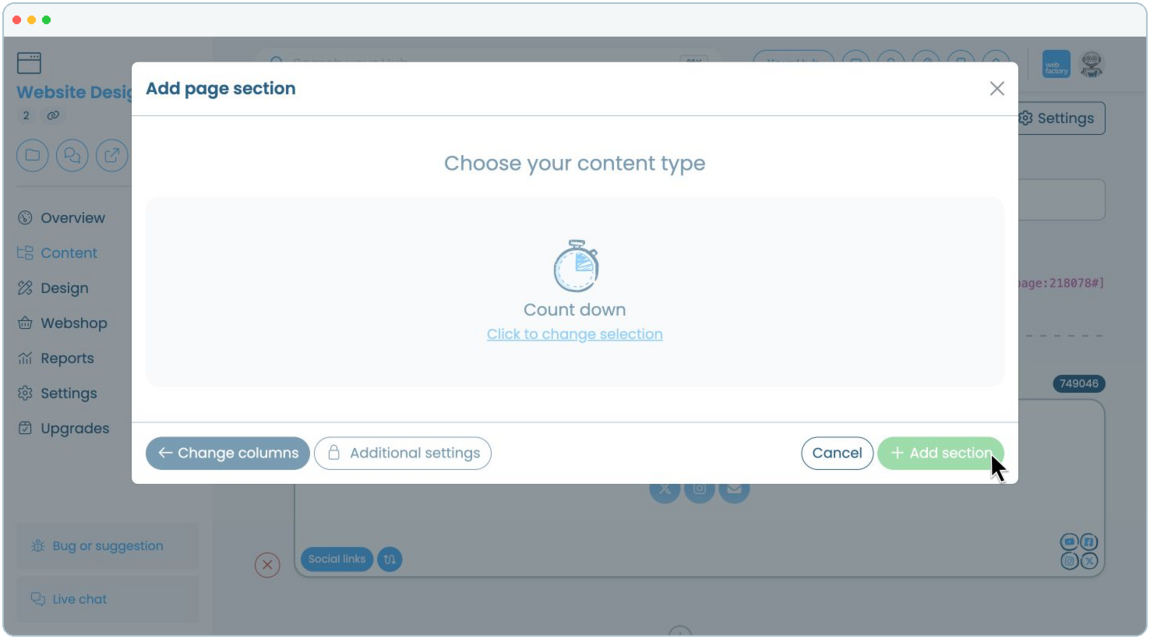 How to add a countdown to a website page | Webfactory Support | Webfactory