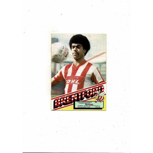 1981/82 Brentford v Reading Football Programme