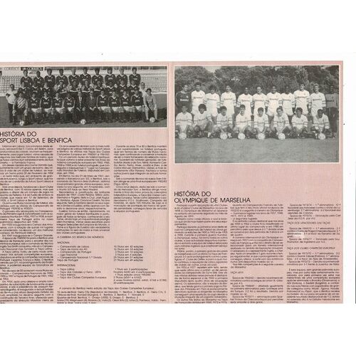 Benfica v Olympique Marsaille European Cup Semi Final Football Programme 1989/90