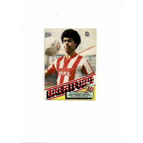 1982/83 Brentford v Southend United Football Programme