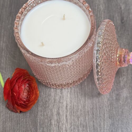 Pearl Pink Raindrop Geo Candle