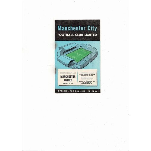 1956/57 Manchester City v Manchester United Football Programme
