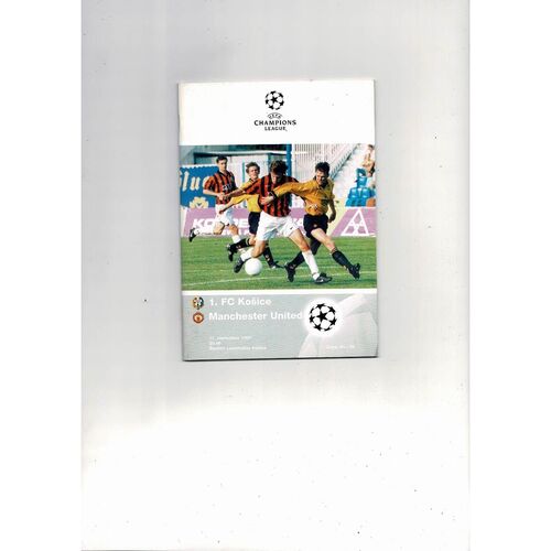Kosice v Manchester United Champions League Football Programme 1997/98