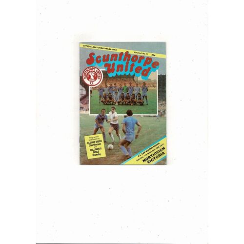 Scunthorpe United v Northwich Victoria FA Cup Football Programme 1982/83