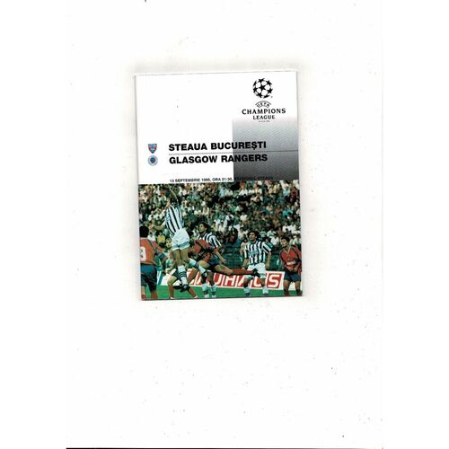 FC Steaua Buchuresti v Glasgow Rangers UEFA Champions League Football Programme 1995/96